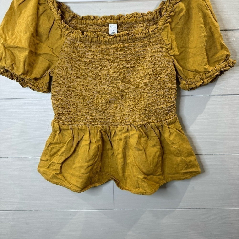Old Navy | Linen Blend Puff Sleeve Top Size XS - Picture 3 of 8